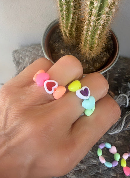 Anello colors giro di cuori xsmall con cuoricino vari colori