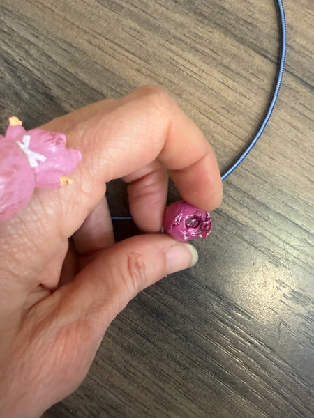 Collana magnetic con charm rosa essiccata fuxia cordino vari colori
