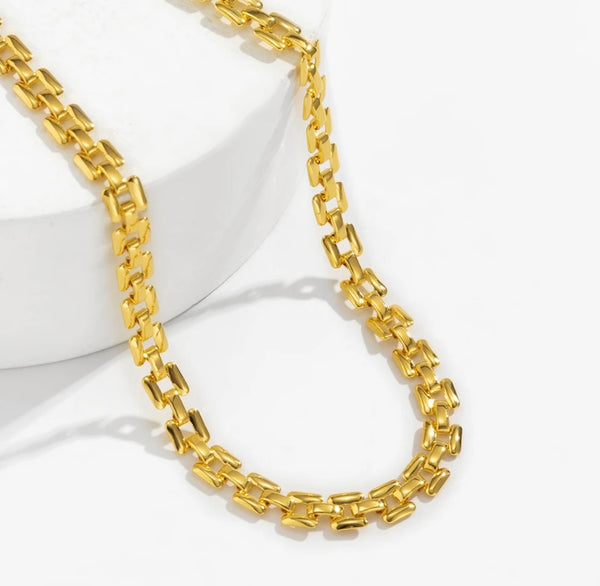 Collana girocollo catenina Chain quadrata