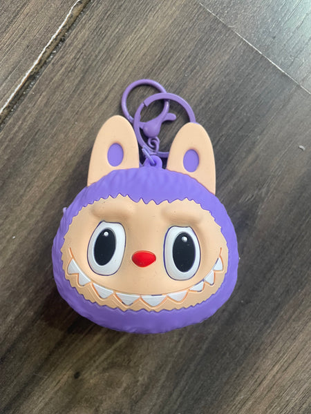 Portamonete applique borsetta Labubu viola