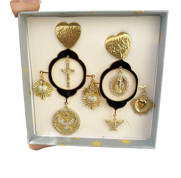 Coppia Orecchini principessa glam gitan noir