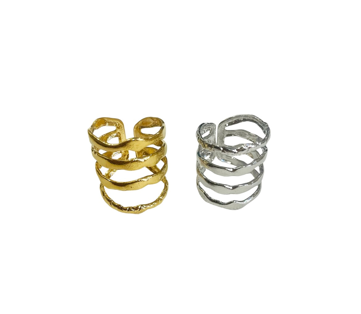 Anello Zanzibar 4 fedine unito due varianti colore