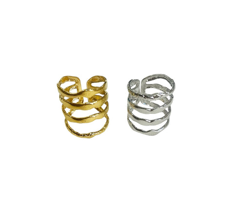 Anello Zanzibar 4 fedine unito due varianti colore