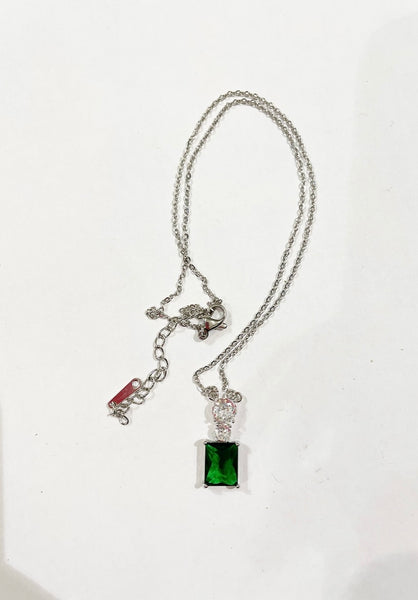 Collana punto luce quadrato verde