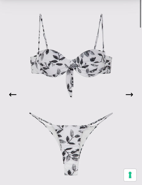 Bikini mefui Reggiseno e slip brasiliano regolabile Twist con gioiello tennis girovita
