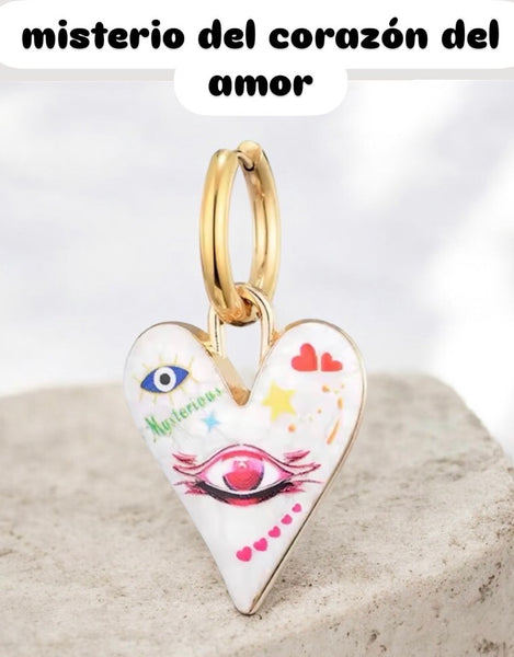 Mono orecchino Tatoo mistero del Corazon vari disegni cerchietto più spesso