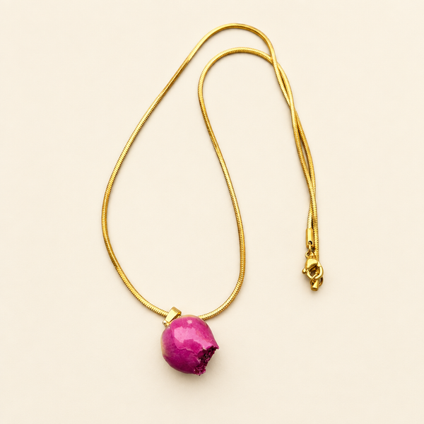 Collana rosa essiccata catenina 45 cm vari colori