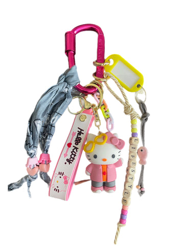 Pimp your Bag Keychain charm per borsa e portachiavi hallo kitty sunglasses