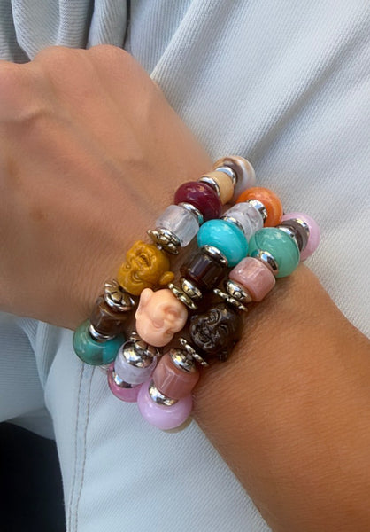 Bracciale Colors labyrinth Buddha senape multicolor