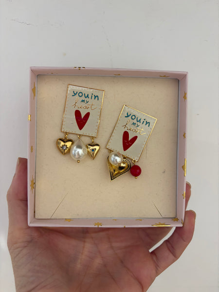 Coppia orecchini Principessa Glam Poppy Heart