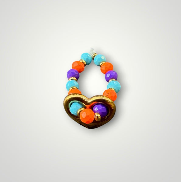 Anello Colors cuore chain e cristalli