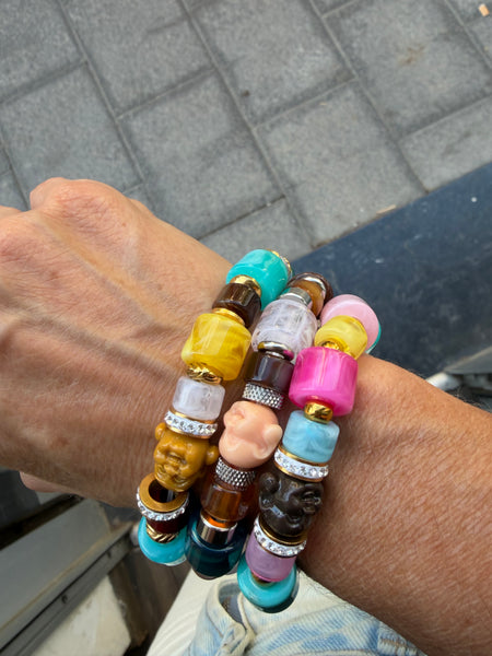 Bracciale Colors labyrinth Buddha rosa  multicolor