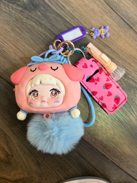 Pimp your bag  ( porta auricolari e piccoli oggetti ) adorabile maialino