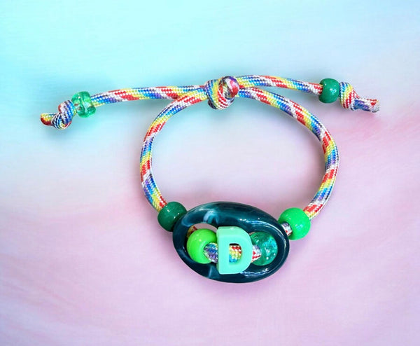 Bracciale Marine  Florida Alphabet Chain e lettera vari colori lettere A B C D E F G