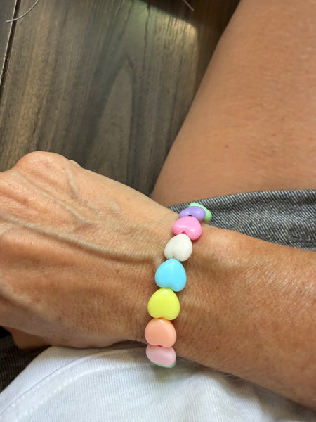 Bracciale colors Beads giro cuori small effetto lucido