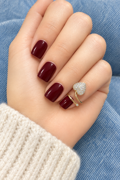 Anello Melory per unghia crystal cuore  e punto luce   due varianti colore