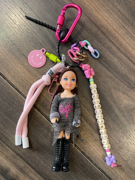 Pimp your Bag Keychain charms per borsa e portachiavi barbie Shelly mora con stivali