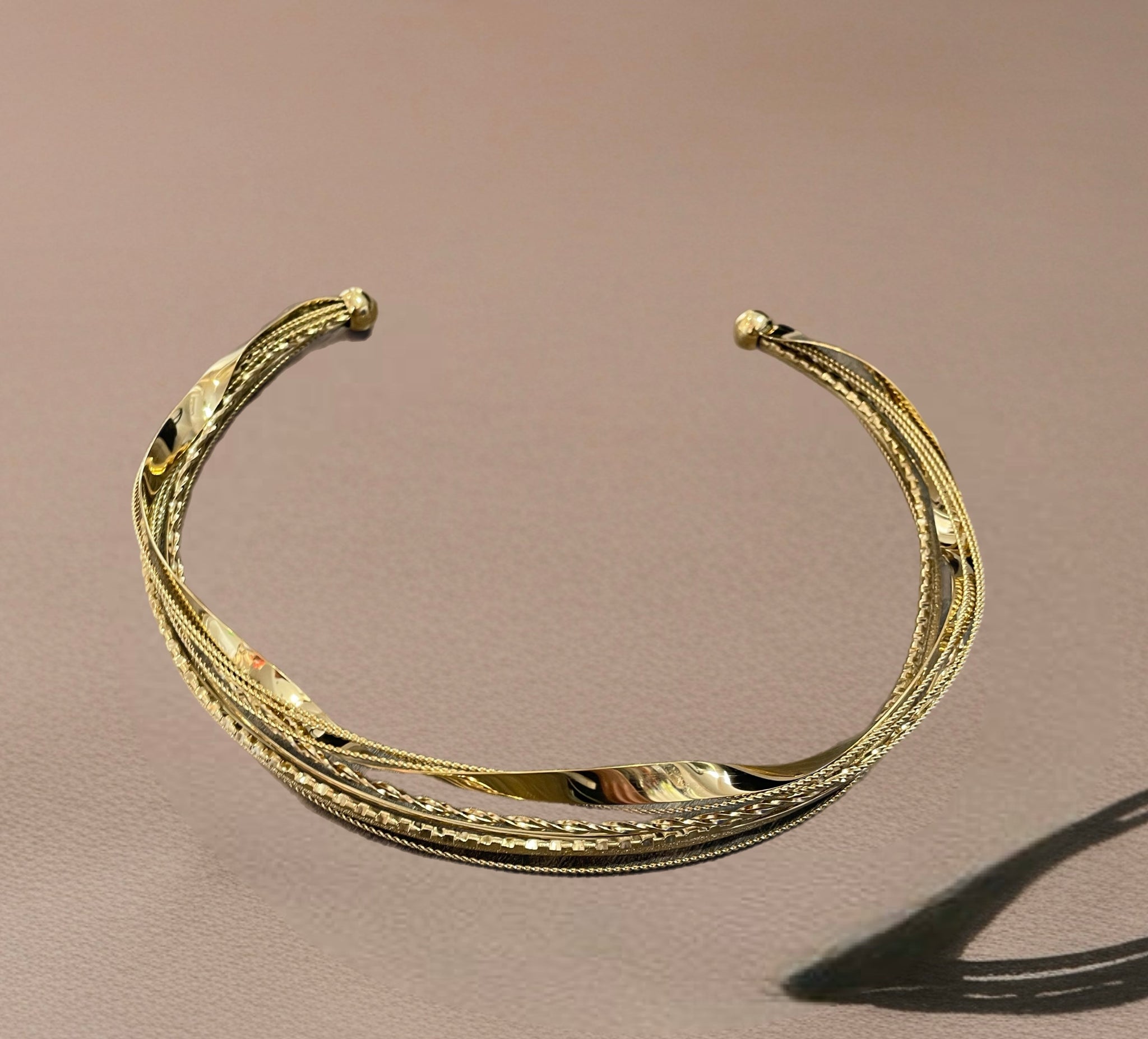 Collana Anastasia  rigida girocollo choker multifili uniti  due varianti colore