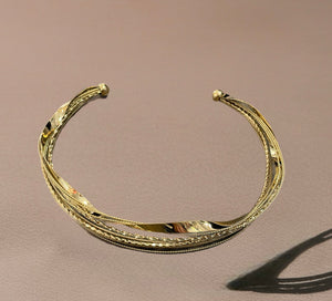 Collana Anastasia  rigida girocollo choker multifili uniti  due varianti colore
