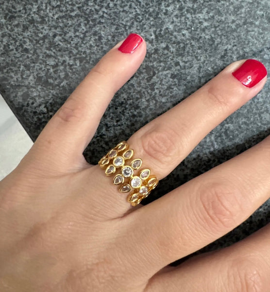 Anello Lorena fascia con crystal