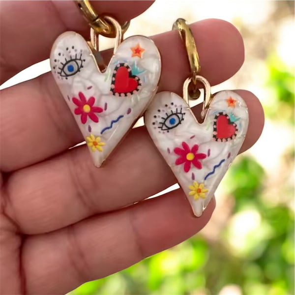 Mono orecchino Tatoo Mistero del Corazon vari disegni cerchietto meno spesso