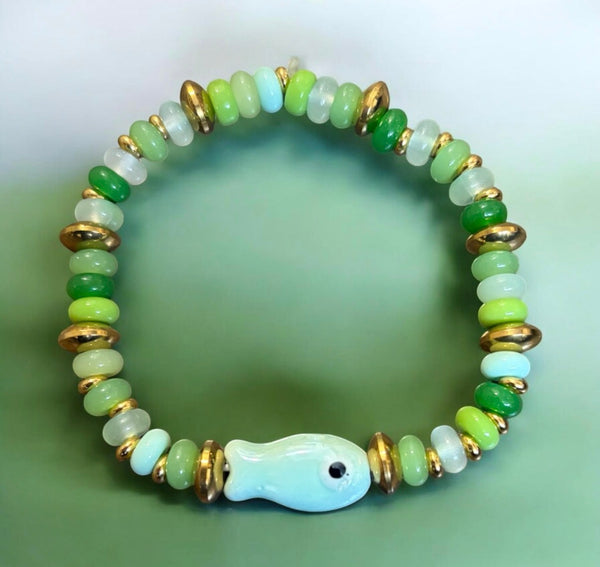 Bracciale pesciolino portafortuna vari colori