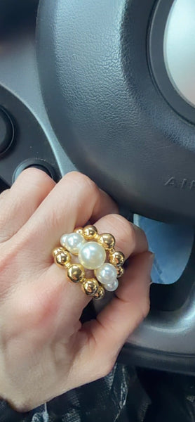 Anello Barbara perle e balls