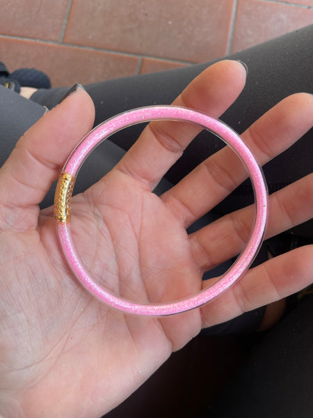 Jelly bangle rosa baby glitter