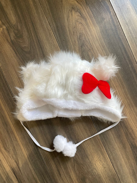 Cappello peluche con ponpon hallo kitty