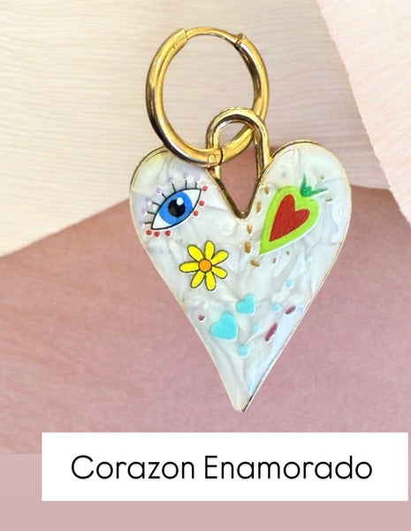 Mono orecchino Tatoo Mistero del Corazon vari disegni cerchietto meno spesso