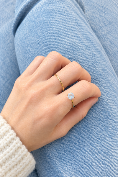 Anello doppio dito con punto luce due varianti colore