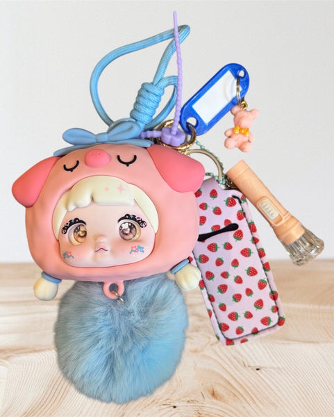 Pimp your bag ( porta auricolari e piccoli oggetti ) adorabile maialino