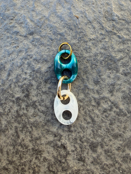 Mono orecchino Marine Florida ottanio e bianco opal