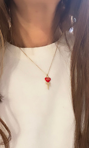 Collana Balloon Palloncino cuore con fiocco love