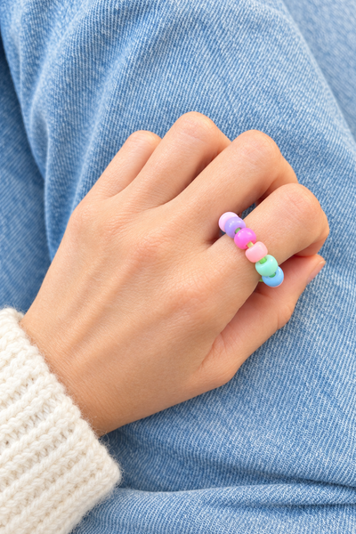 Anello colors  con mini pony Beads