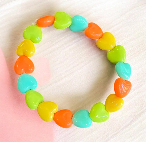 Bracciale colors Beads giro cuori small effetto lucido colori strong