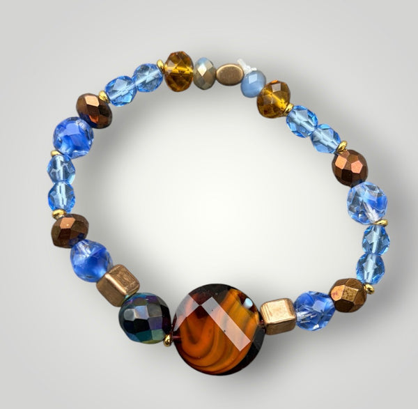 Bracciale Colors labyrinth con pietra brown vari colori
