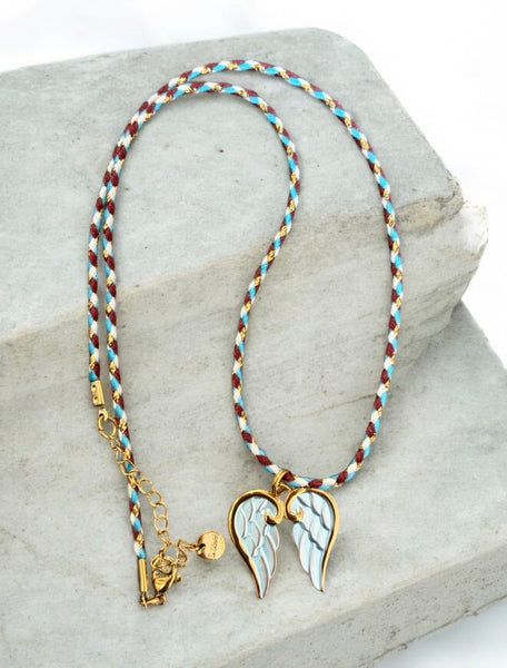 Collana Summer Ibiza Ali azzurre  cordino vari colori