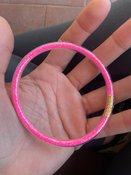 Jelly bangle Fuxia  glitter