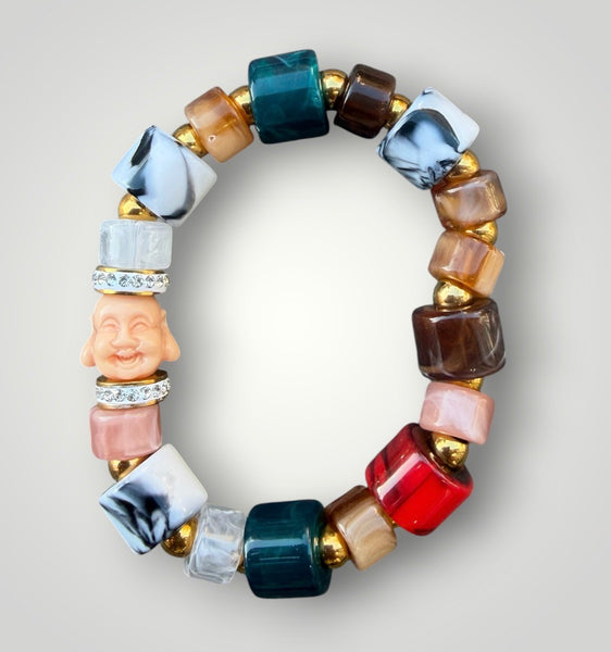 Bracciale Colors labyrinth Buddha rosa  multicolor