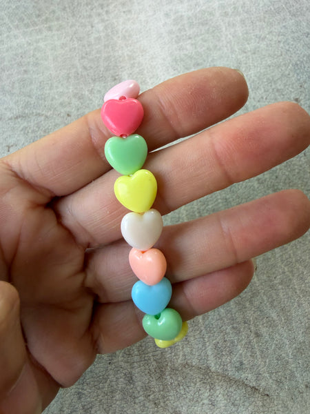 Bracciale colors Beads giro cuori small effetto lucido