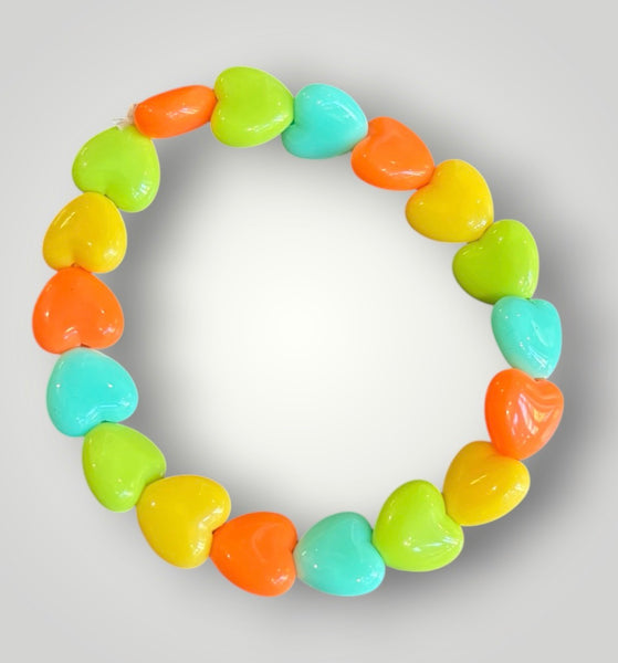Bracciale colors Beads giro cuori small effetto lucido colori strong