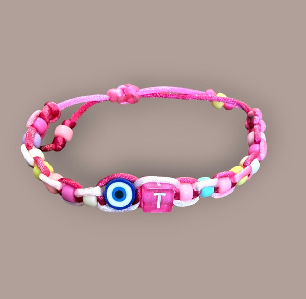 Bracciale con dadino iniziale vari colori e lettere