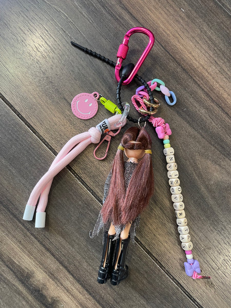 Pimp your Bag Keychain charms per borsa e portachiavi barbie Shelly mora con stivali