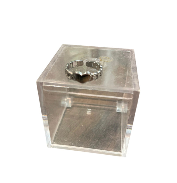 Anello Mini groumette e cuore due varianti colore