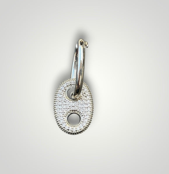 Mono orecchino Chain lattina diamantata