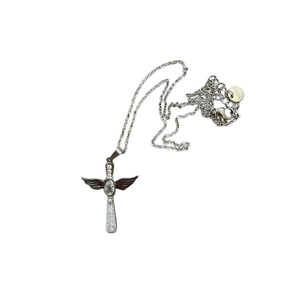 Collana  croce alata   varianti colore