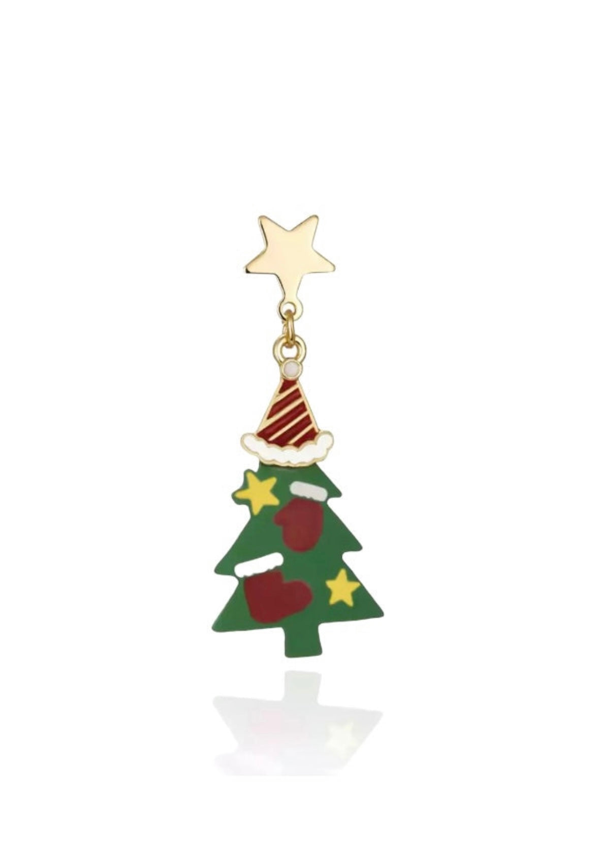 Mono orecchino Christmas Edition albero di Natale con moffole