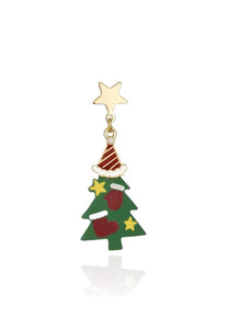 Mono orecchino Christmas Edition albero di Natale con moffole