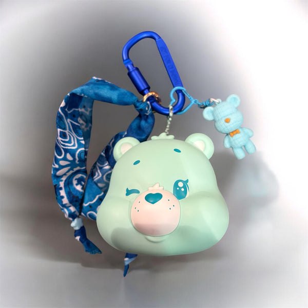 Pimp your bag testa orsetto del cuore  portaoggetti verde acqua